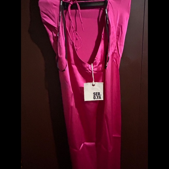 SER.O.YA Celino Maxi Dress Silk Blend Fuchia Purple/Hot Pink Size M - NWT - Picture 12 of 16